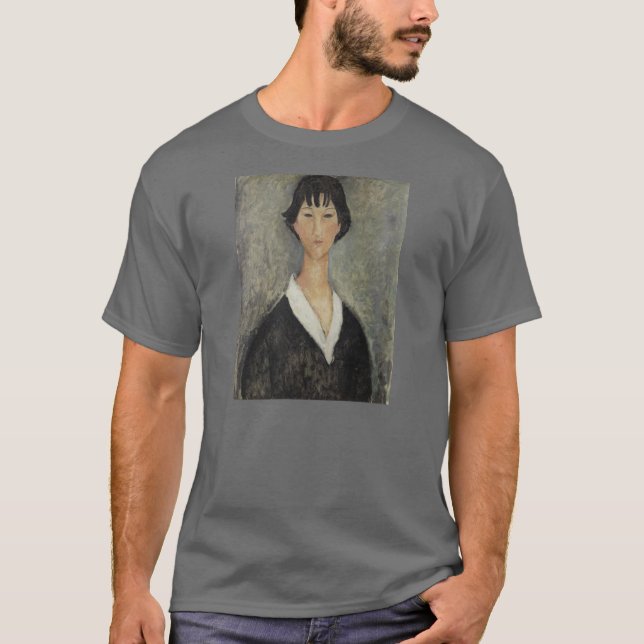 Modigliani Amedeo porträtt T Shirt (Framsida)