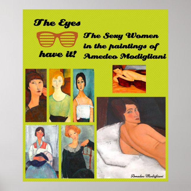 Modigliani Art Collage Poster (Framsidan)