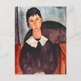 Modigliani Elvira med White Collar Vykort