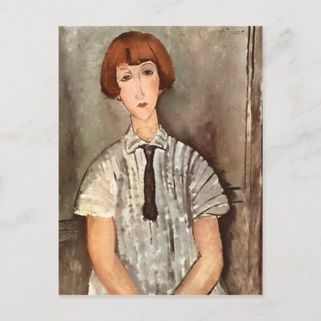 Modigliani Flicka med blus Vykort (Framsida)