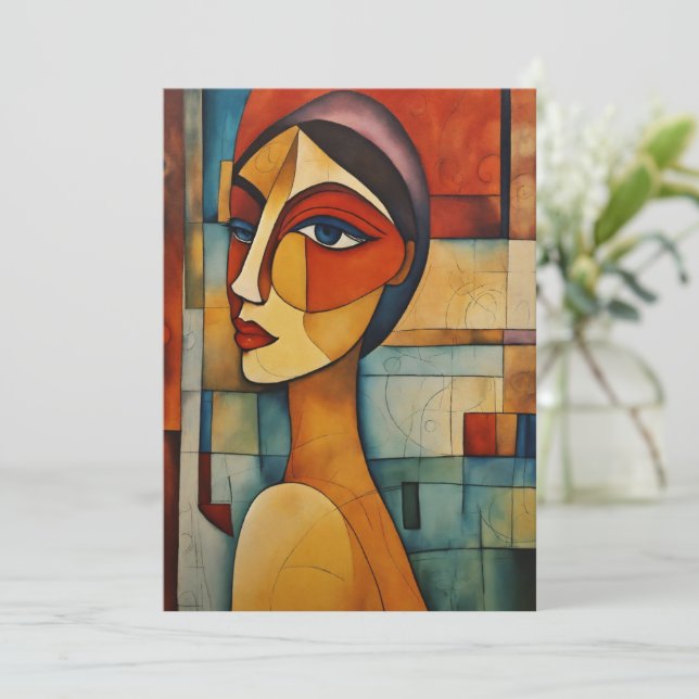 "Modigliani-Inspired Art Inbjudan" Inbjudningar (Stående Fram)