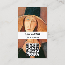 Modigliani - Jeanne Hebuterne Large Hat - QR-kod Visitkort