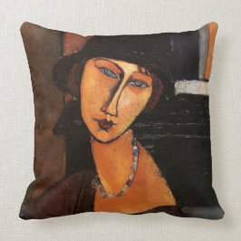 Modigliani - porträtt av Jeanne Hebuterne kudder Kudde
