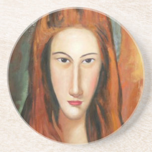 Modigliani - Porträtt Jeanne Hebuterneba Ölkoppund Underlägg