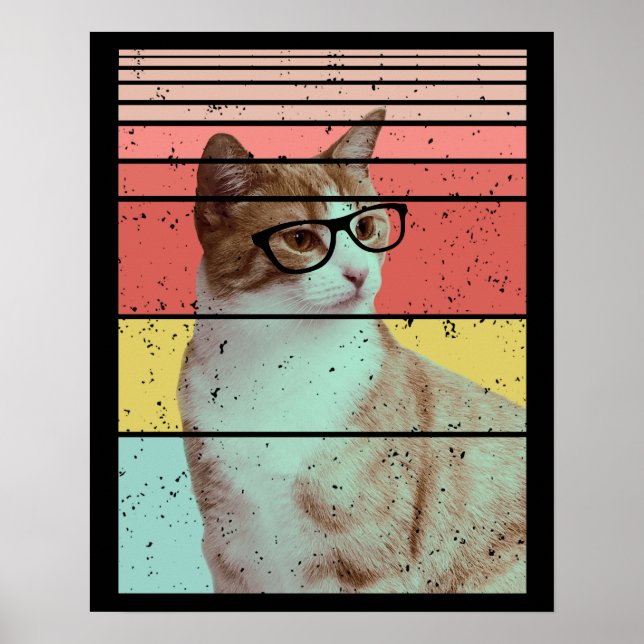 MODIGT ROANDEG SÖTT KATT VINTAGE  POSTER (Framsidan)