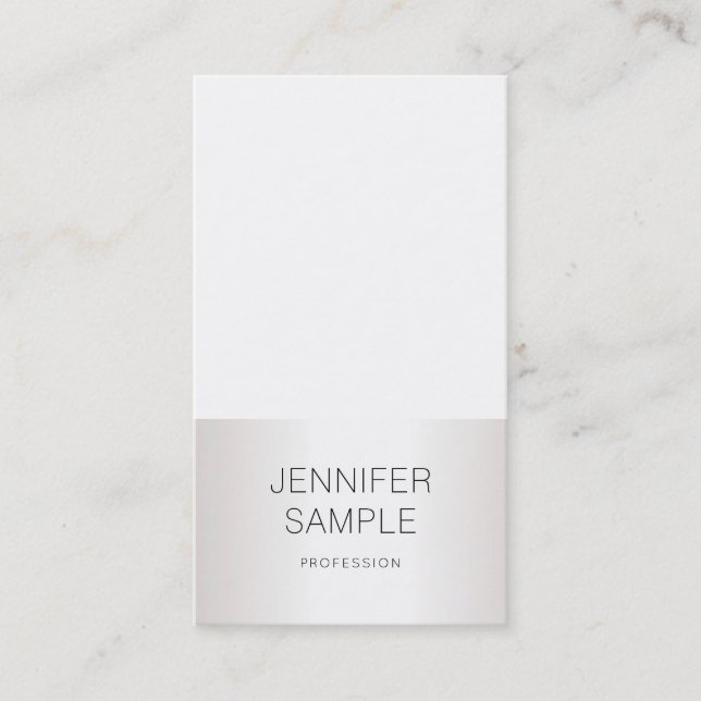 Modisek Silver Design Professionell Plain Visitkort (Framsida)