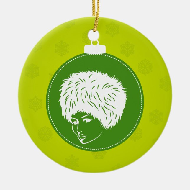 Modisk Lime-jul Julgransprydnad Keramik (Framsidan)