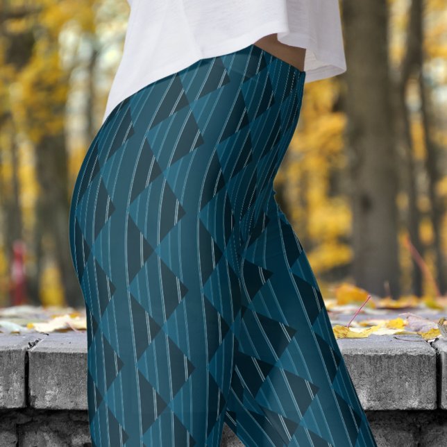 Modisk Mörk blått Mönster Leggings (Modish Dark Blue Pattern Leggings)