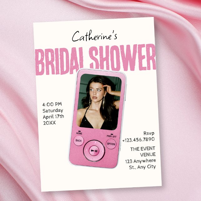 Modist pink white bridal shower inbjudningar (Skapare uppladdad)
