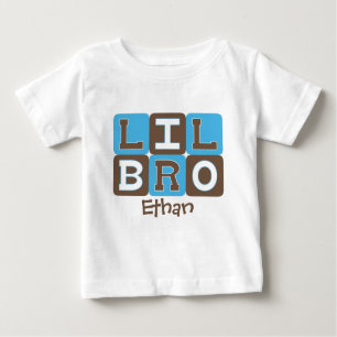 MODkvarter Lil Bro - blått- & bruntpersonlig Tee Shirt