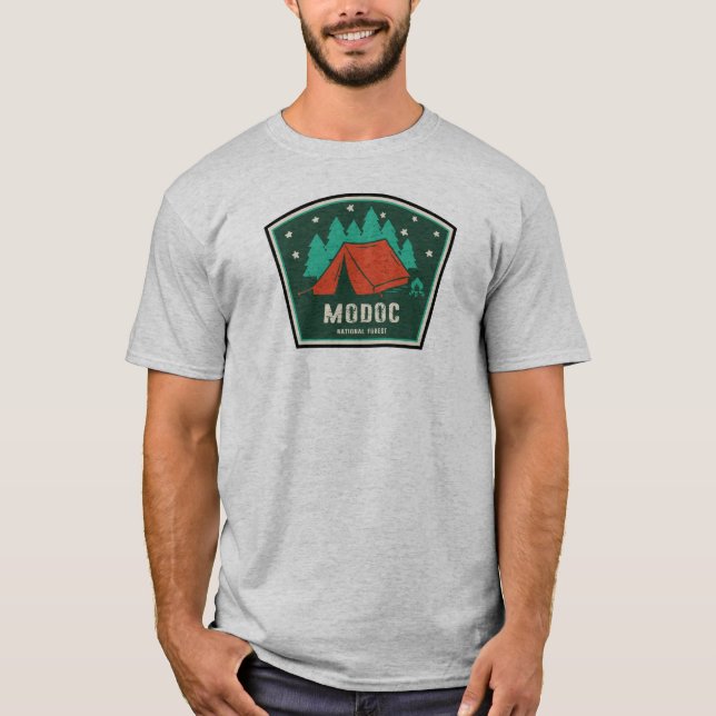 Modoc National Forest Camping T Shirt (Framsida)