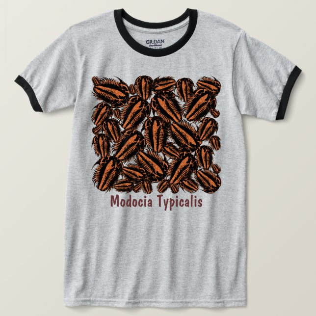 Modocia Typicalis fossil trilobite svarmt T Shirt (Design framsida)