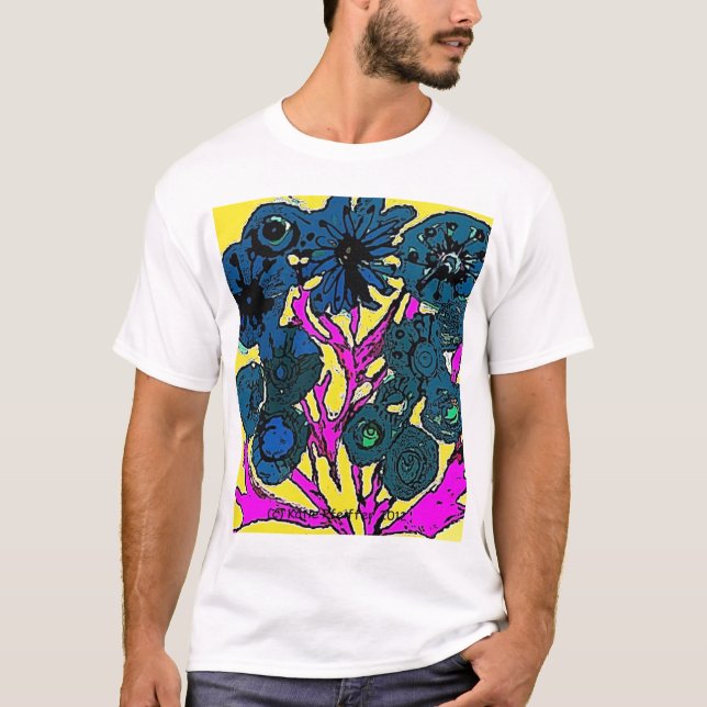 Modpopkonst blommar vid Katie Pfeiffer T Shirt (Framsida)