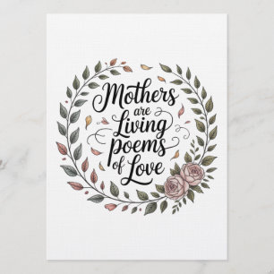 Mödrar Är Levande Kärlekspoem Inbjudningar