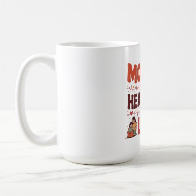 Mödrar Är Livets Hjärtpuls Kaffemugg (Vänster)