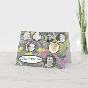 Mödrar i familj blandad blomsterdag för mödrar helgkort