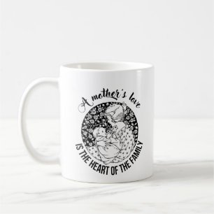 Mödrar kärlek är hjärtat i familjen mor kaffemugg
