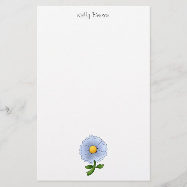 Mödrarblommor ·, Blåttblomma Brevpapper (Framsida)