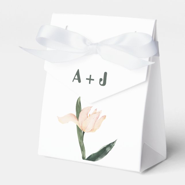 Modren blush pink floral presentaskar (Framsidan Sidan)