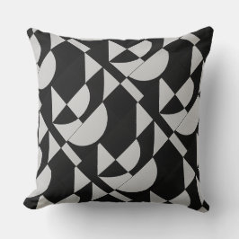 Modular Noir Echo Geometric Black White Cotton Kudde
