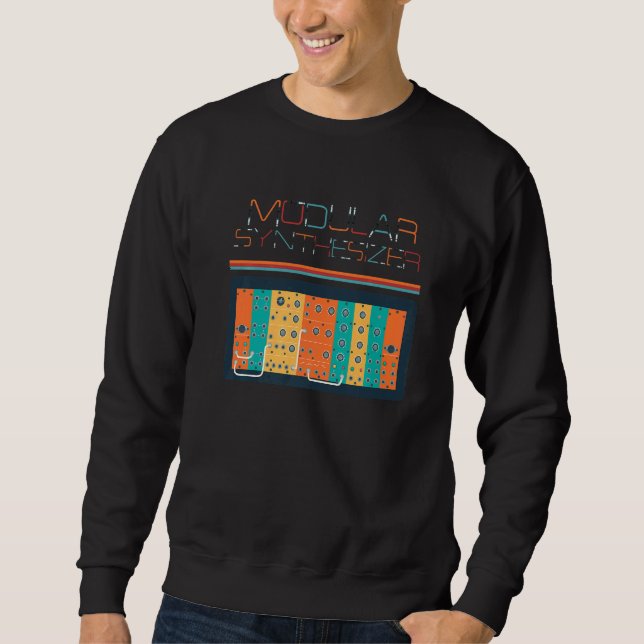 Modulär synkroniserare 80s analog Synthesizer Lång Ärmad Tröja (Framsida)