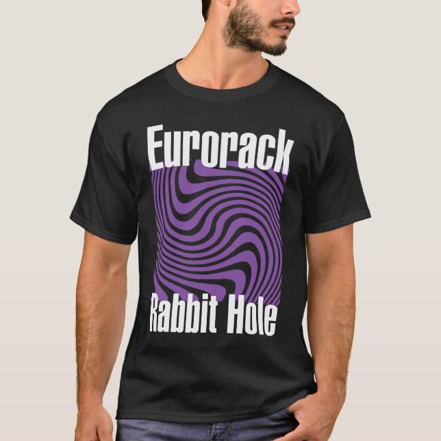 Modulär syntet Eurorack Rabbit Hål T Shirt (Framsida)