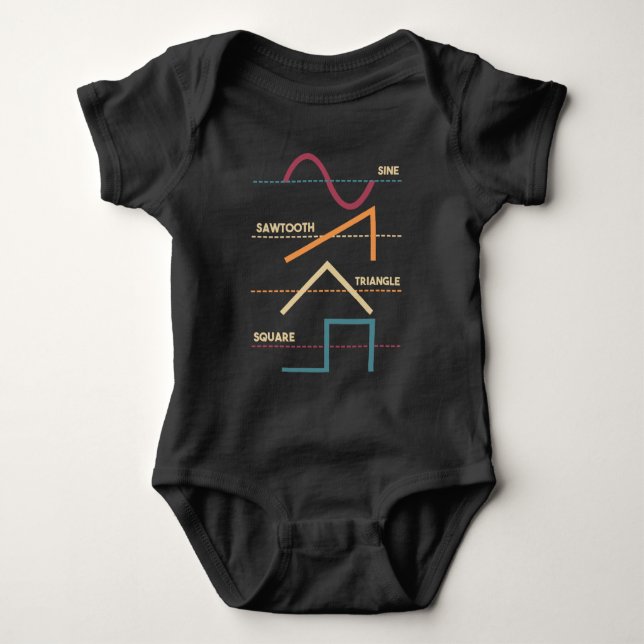 Modulär synthesizer Analog Waveform T Shirt (Framsida)
