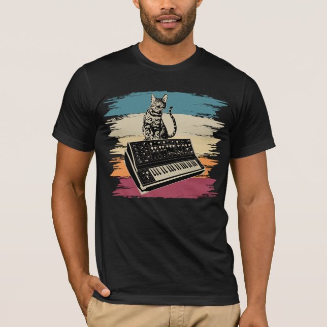 Modulär synthesizer Electronic Music Analog Kat T Shirt (Framsida)