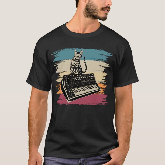 Modulär synthesizer Electronic Music Analog Kat T Shirt (Framsida)