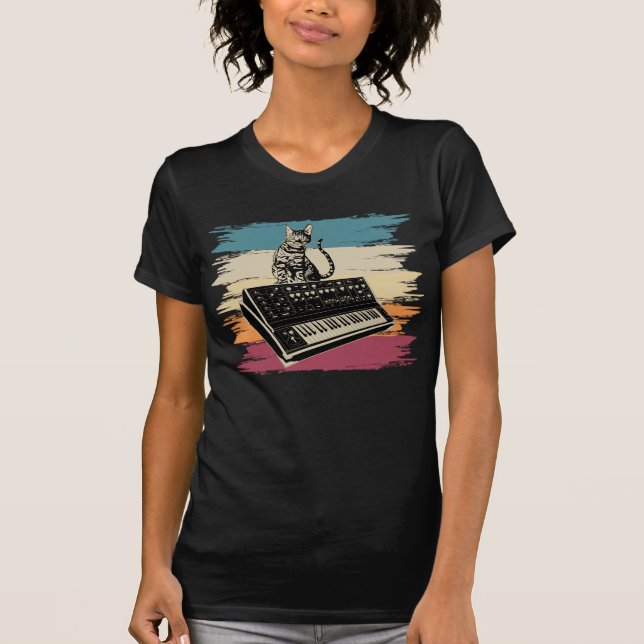 Modulär synthesizer Electronic Music Analog Kat T Shirt (Framsida)