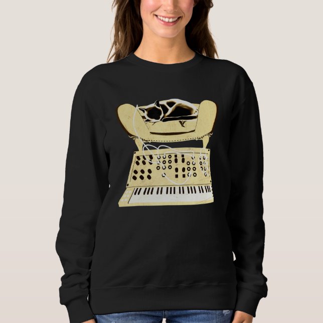 Modulär Synthesizer Katt T Shirt (Framsida)