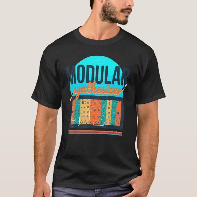Modulär Synthesizer Synthwave 80s Synth Synthesiz T Shirt (Framsida)