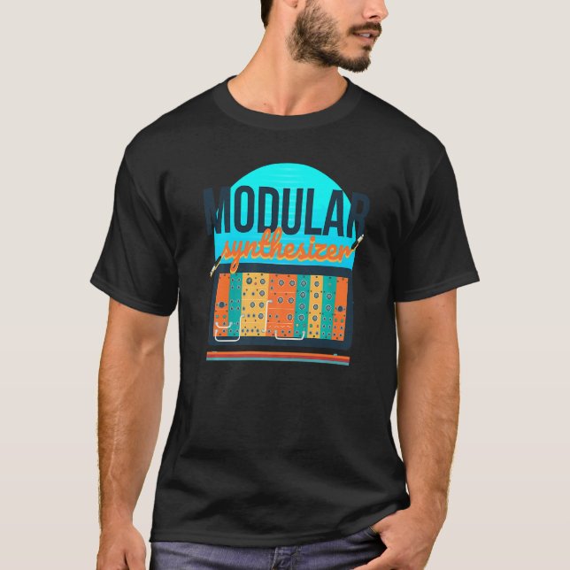 Modulär Synthesizer Synthwave 80s Synth Synthesiz T Shirt (Framsida)