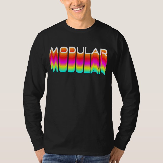 Modulärt 80s Retro Analog Synthwave-syndrom T Shirt (Framsida)