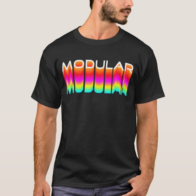 Modulärt 80s Retro Analog Synthwave-syndrom T Shirt (Framsida)