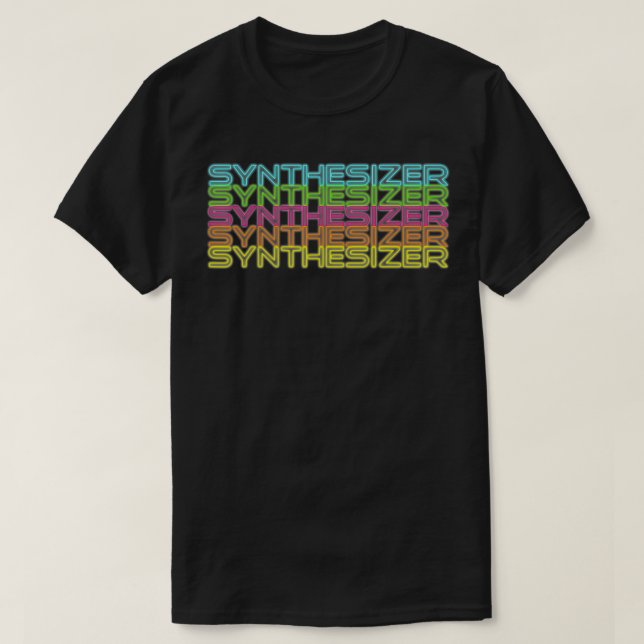 Modulärt syntesiz för retro-analogt syntwave-synth t shirt (Design framsida)