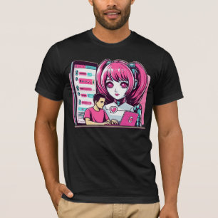 Moe 萌え Jag älskar Chattbotar Ai Robotar Futuristis T Shirt