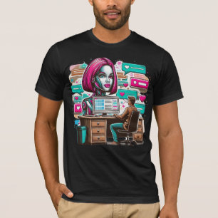 Moe 萌 え I Kärlek Chatbots Ai Robots Futuristiska D T Shirt