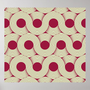 Moebius Rand: Oändligt Red Grönt Tile Poster