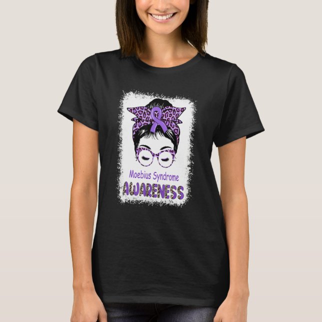 Moebius Syndrome Awareness Lila Messy Bun Moebiu T Shirt (Framsida)