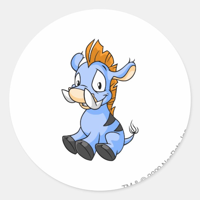 Moehog Blue Runt Klistermärke (Framsida)