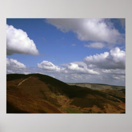 Moel y Gamelin Llangollen Wales vykort Poster