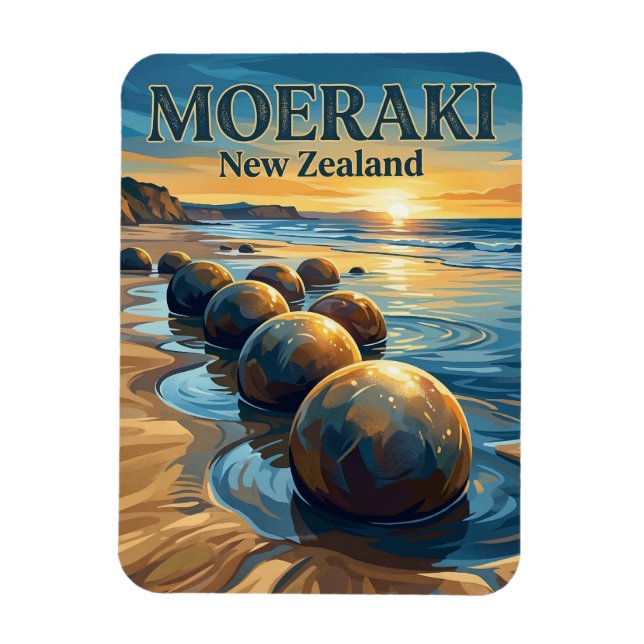 Moeraki-blocken Nya Zeeland Magnet (Vertikal)