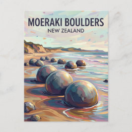 Moeraki-blocken Nya Zeeland Vykort