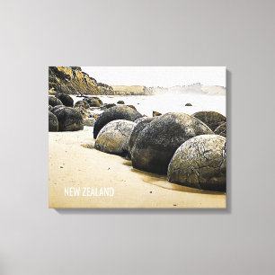 Moeraki Boulders Nya Zeeland Canvastryck