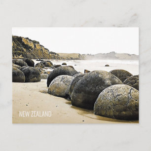 Moeraki Boulders Nya Zeelands resa Vykort