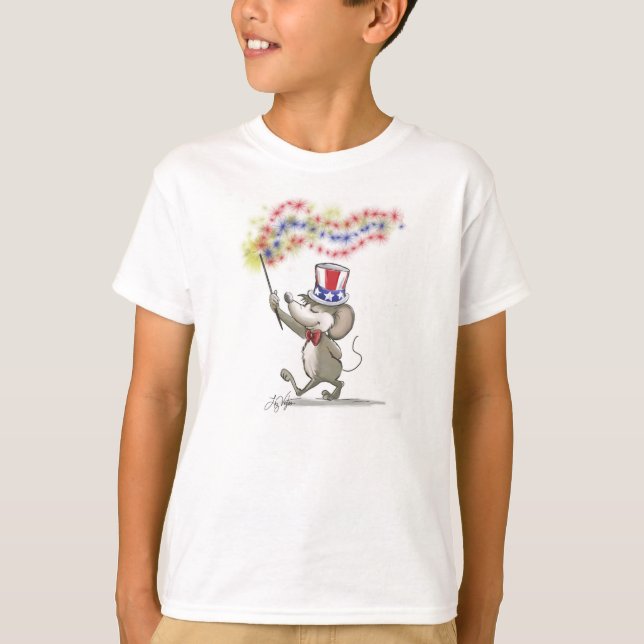 Moes Lycklig 4:e juli Barn T-Shirt (Framsida)