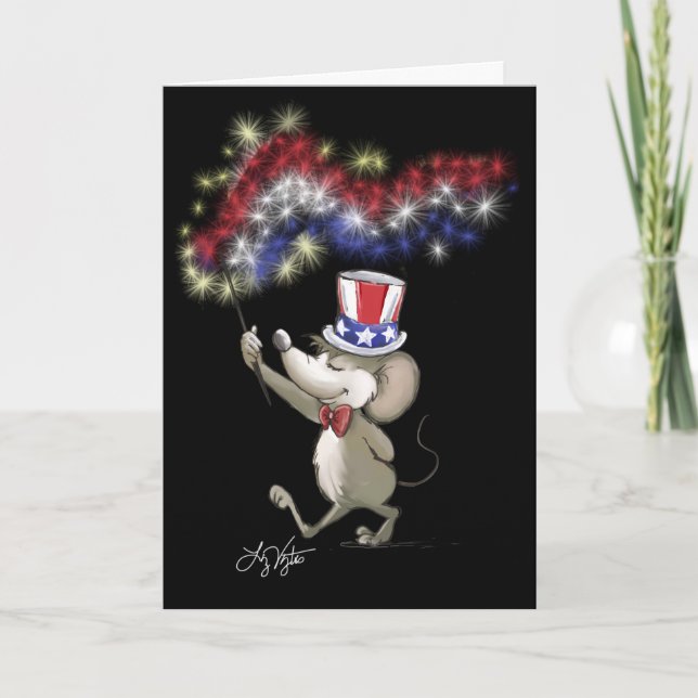 Moe's Lycklig 4:e juli nattkort Firande Kort (Framsida)