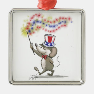 Moes Lycklig 4:e juli Premium Square Ornament