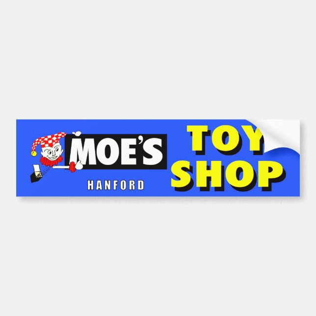 MOE'S TOY SHOP - HANFORD, CALIFORNIA.   BILDEKAL (Framsidan)
